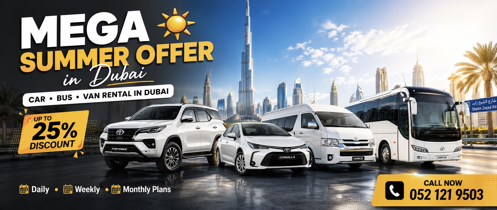 APT Cars mega summer offer up to 25 percent discount on car bus and van rental with daily weekly and monthly plans available